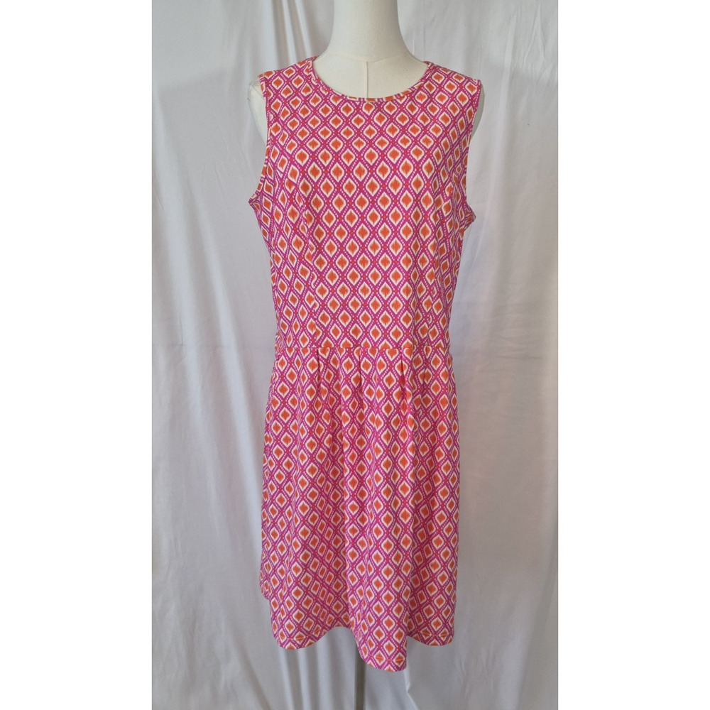 Jude Connally Beth Shift Dress Pink Orange Geometric XL New